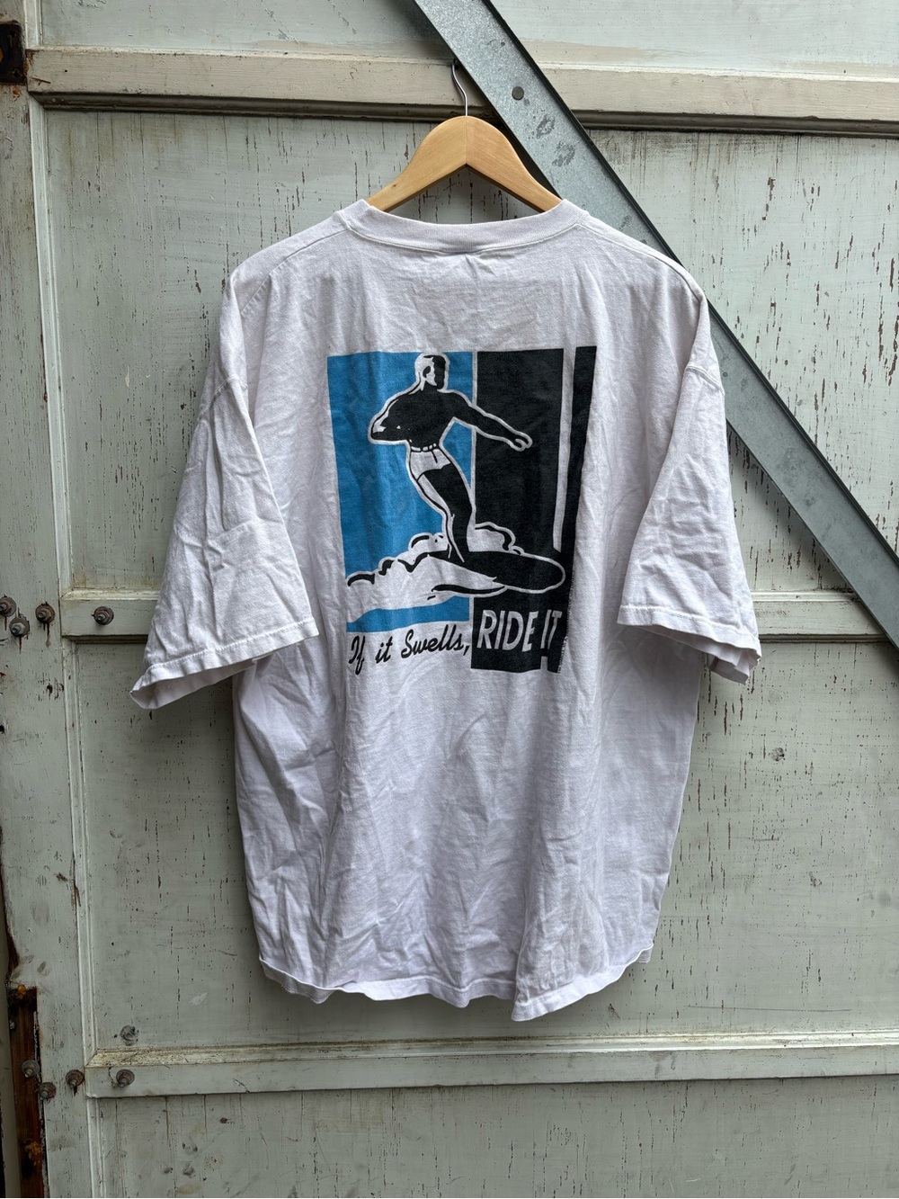 Vintage 90s Swell Surf Co Graphic Print Surf Wear Billabong Style Baggy Shirt XL